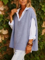 gilet violet tricot femme