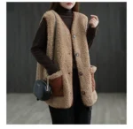 confortable gilet marron