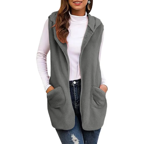 long gilet polaire femme