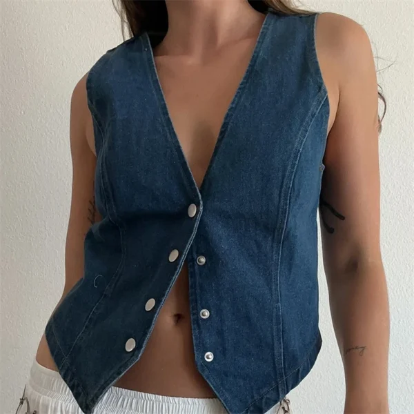 gilet sans manches femme bleu