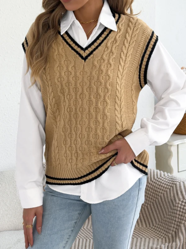 gilet sans manche femme maille torsadée