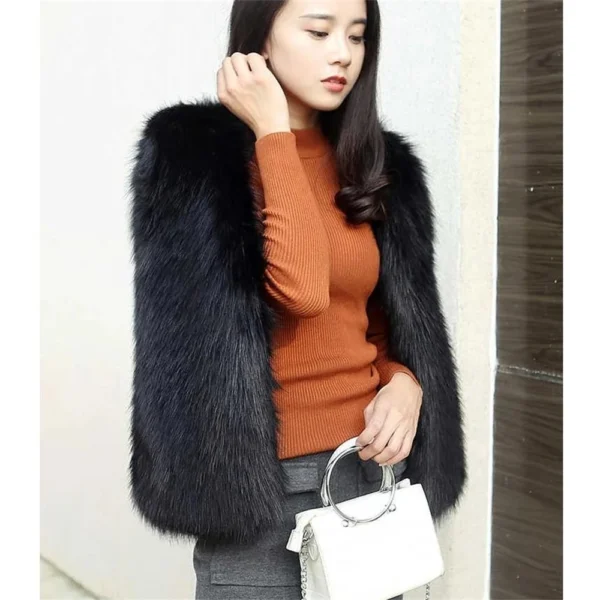 gilet sans manche femme en fourrure