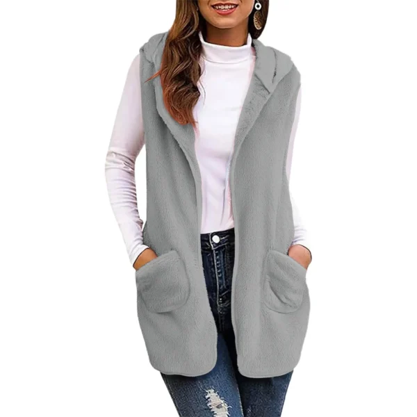 long gilet sans manche femme