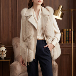 Gilet sans manches en fausse fourrure de renard